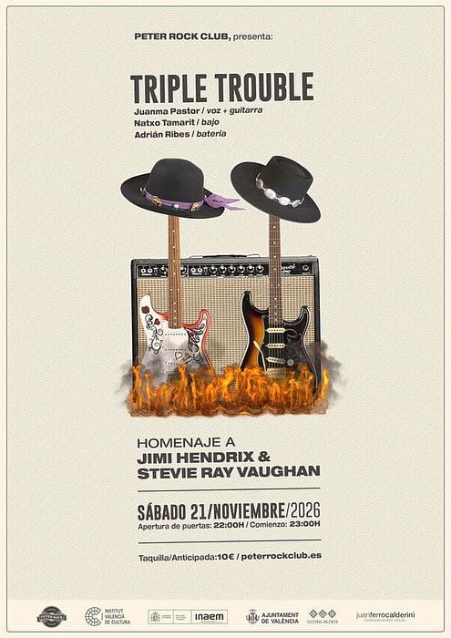 TRIPLE TROUBLE / homenaje a: Jimi Hendrix & Stevie Ray Vaughan