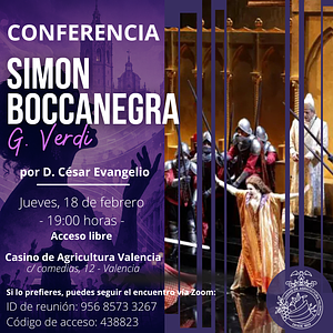 CONFERENCIA OPERÍSTICA | “Simon Boccanegra” de G. VERDI por César Evangelio